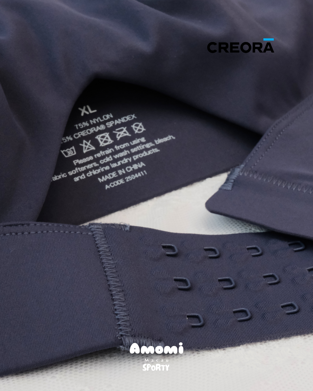 Creora®系列-固定一體式胸墊雙C美背可調節肩帶及背扣高強度運動內衣