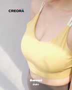 Creora®系列-固定一體式胸墊拼色幼細肩帶可調節背扣低中強度運動內衣