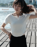 Amplify On Ribbed Tee ➔ 全天系列 羅紋短袖上衣