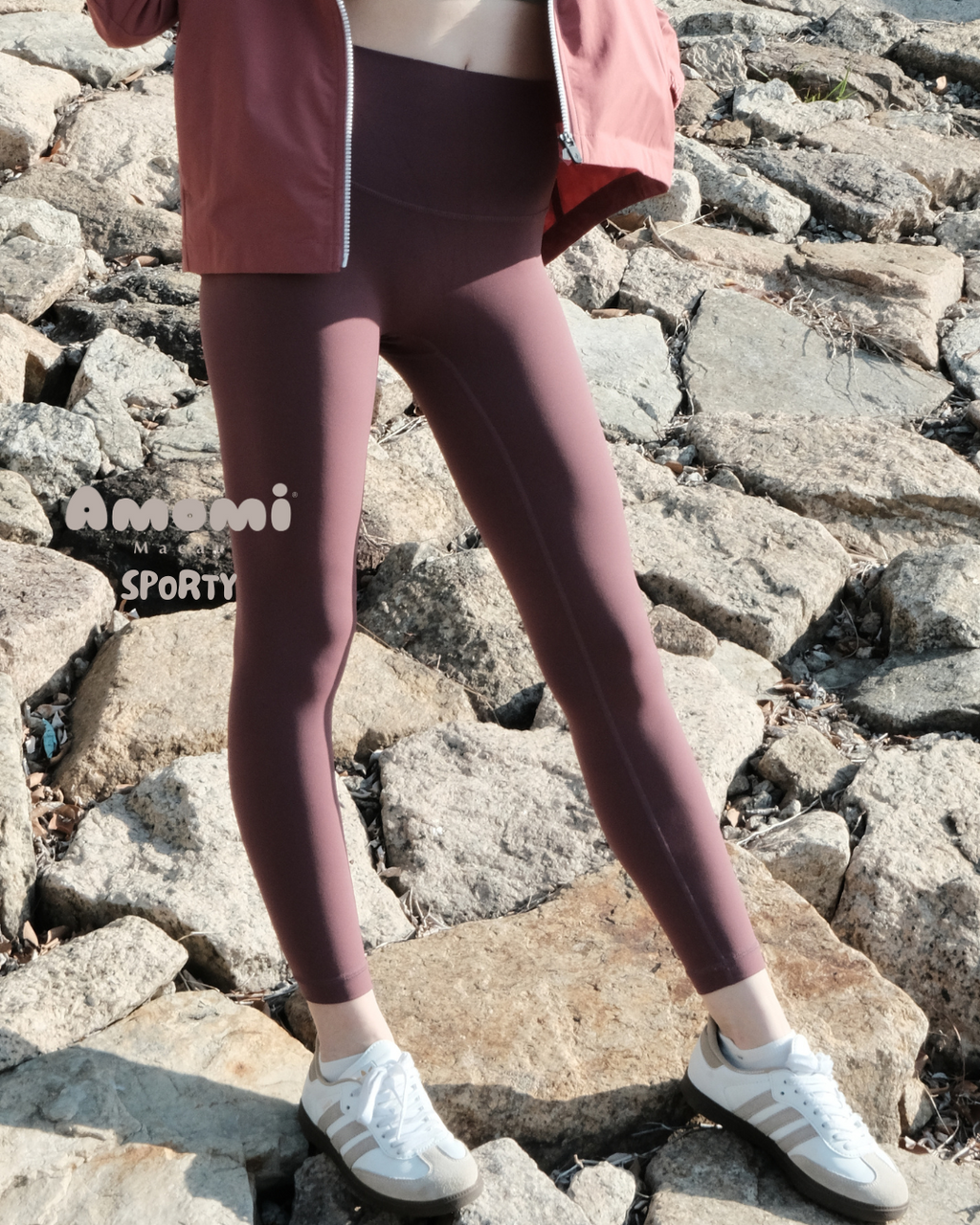 後方收納口袋款·高腰裸感緊身褲Leggings