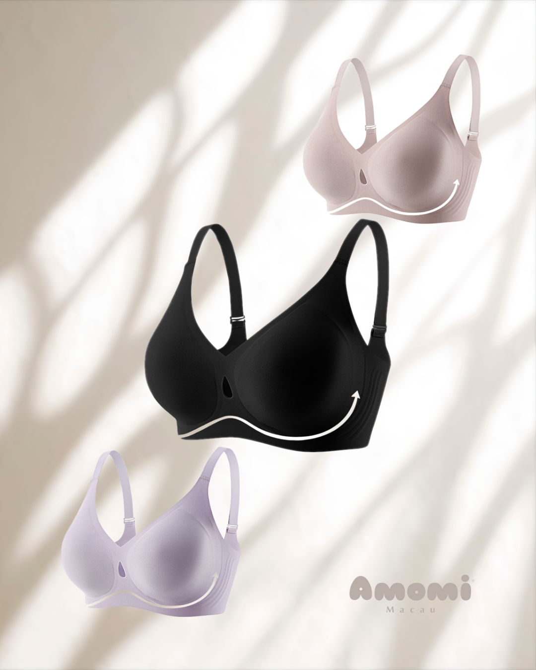 悠漾沐語——水漾柔感半固定胸墊無鋼圈大尺碼內衣