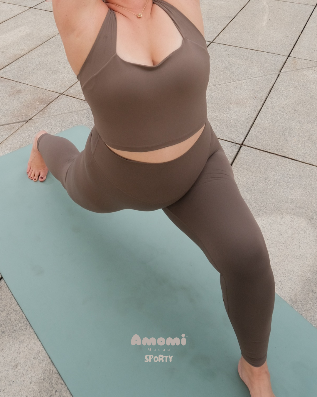 後方收納口袋款·高腰裸感緊身褲Leggings